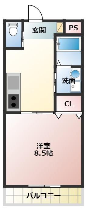 アーバンライフ吉胡台(1K/2階)の間取り写真