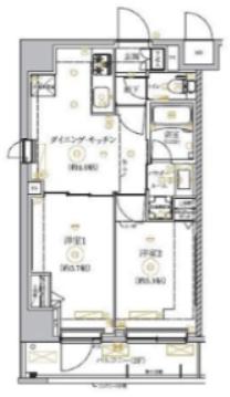 RELUXIA墨田八広(2DK/3階)の間取り写真