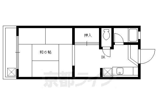 コーポ鳳瑞(1DK/1階)の間取り写真