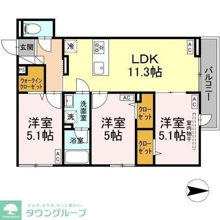 セレスティア西新井II(3LDK/3階)の間取り写真