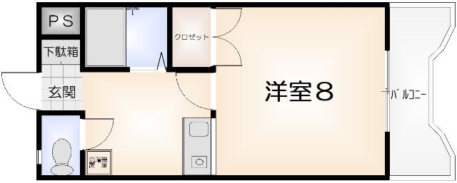 ヴィゴラス壱番館(1K/5階)の間取り写真