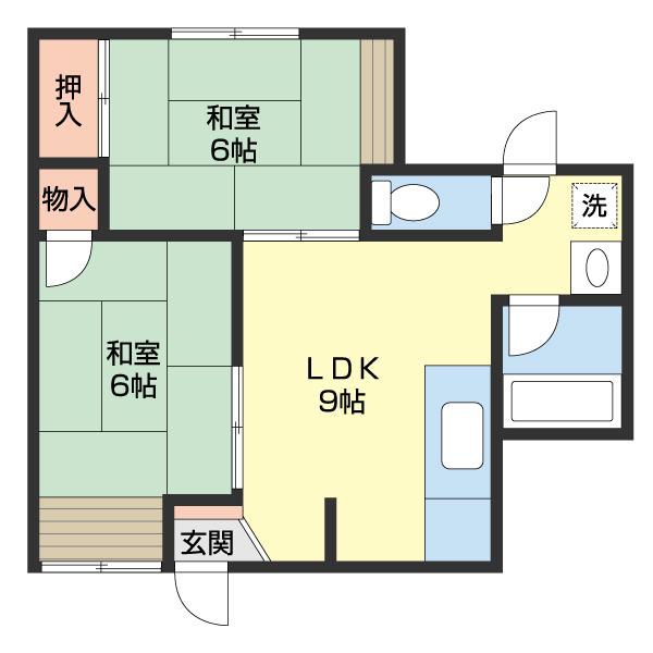 ピュアーシティ561(2LDK/1階)の間取り写真