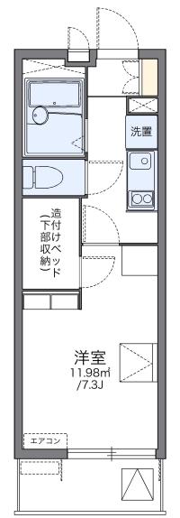 グランデール北町(1K/3階)の間取り写真