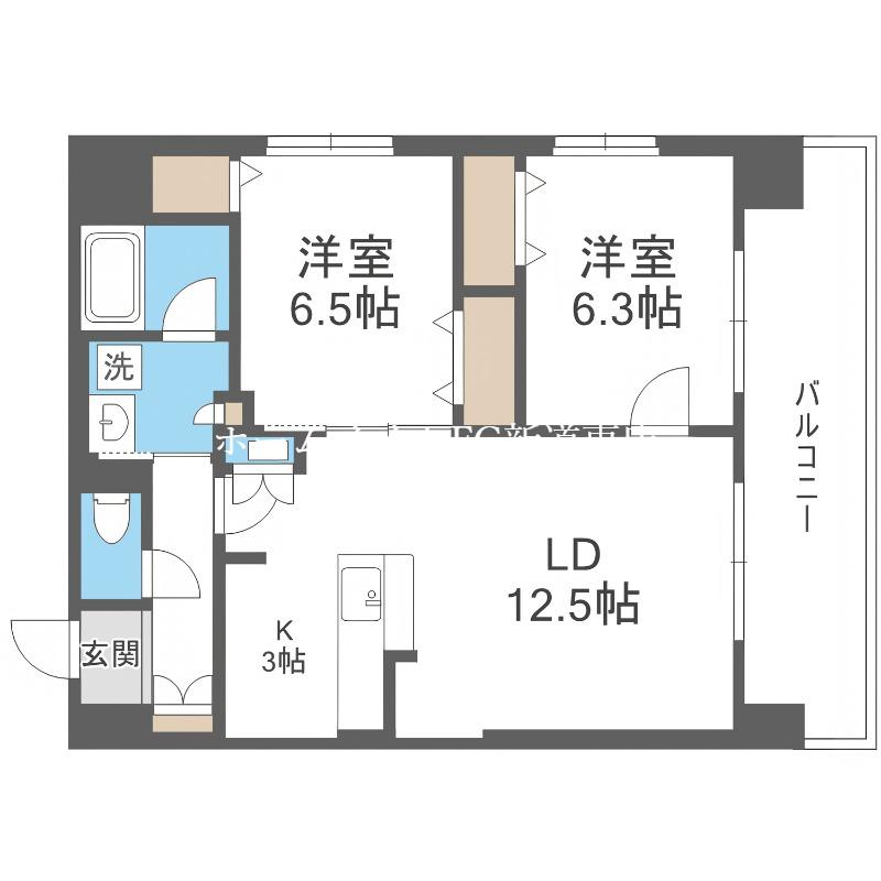 COH RESIDENCE 札幌(2LDK/4階)の間取り写真