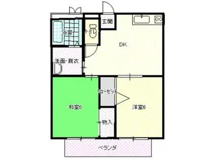 メゾンド・アムールII(2DK/2階)の間取り写真