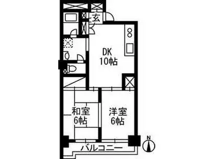 桜ハイム(2DK/3階)の間取り写真