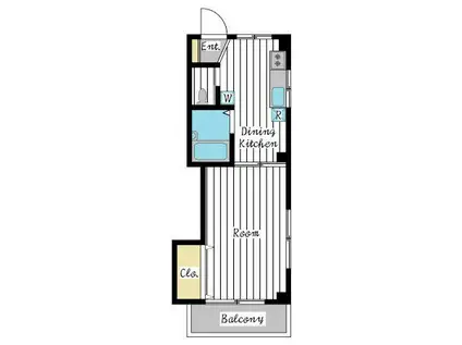 卯辰ハイツ(1DK/1階)の間取り写真