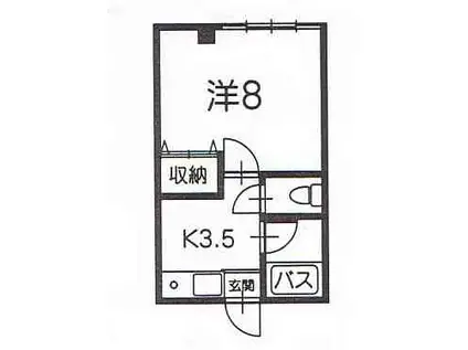 本町フラット(1K/2階)の間取り写真