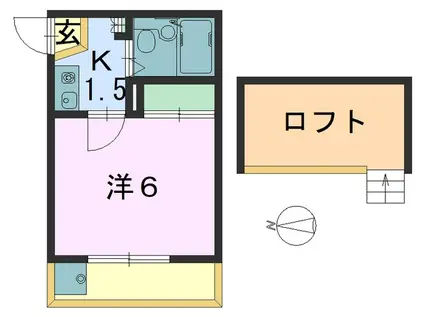 桜井第5マンション(1K/2階)の間取り写真