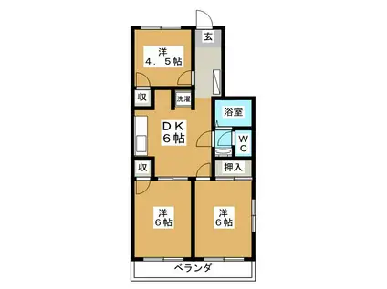 大竹ビル(3DK/4階)の間取り写真