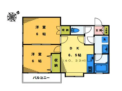 ストークパサニア(2DK/1階)の間取り写真