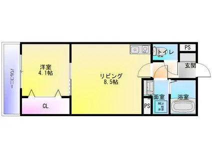 アート八尾駅前(1LDK/1階)の間取り写真