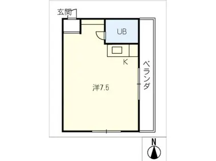 名東レジデンス(ワンルーム/4階)の間取り写真