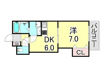 エスポアール松本(1DK/3階)の間取り写真