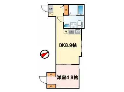DREAM COURT南蒲田(1DK/2階)の間取り写真
