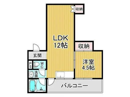 リアライズ東栄町(1LDK/5階)の間取り写真