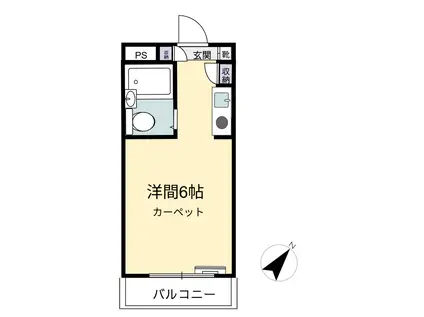 ライオンズマンション相模原第8(ワンルーム/8階)の間取り写真