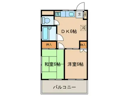 田辺マンション(2DK/3階)の間取り写真