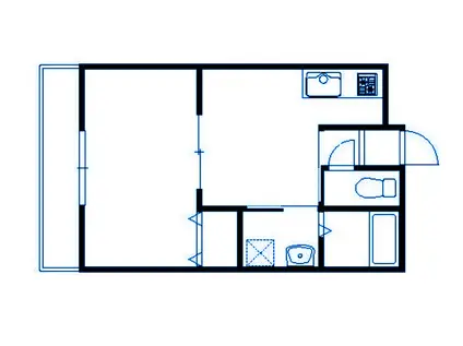 シンケンビル船越(1DK/1階)の間取り写真