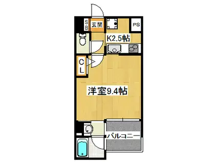 エスポワール本八幡(1K/1階)の間取り写真