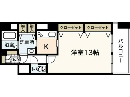 TOUKAKUIN(1K/2階)の間取り写真
