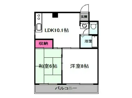 丸一マンション(2LDK/3階)の間取り写真