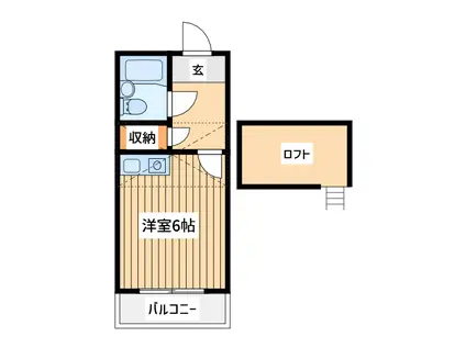 コーポアメニティⅡ(ワンルーム/2階)の間取り写真