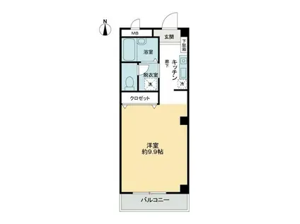 フィネス宮川(1K/2階)の間取り写真