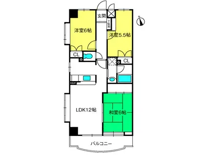 ヒルズ六本木弐番館(3LDK/4階)の間取り写真