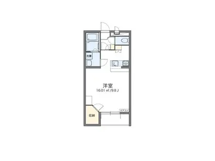 レオパレスコスモスカイII(1K/1階)の間取り写真