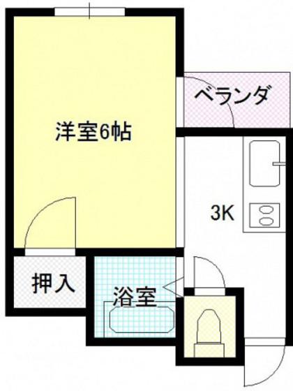 メゾン宇品(1K/1階)の間取り写真