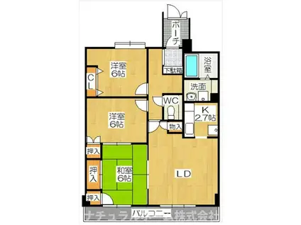 グランコート佐藤(3LDK/2階)の間取り写真