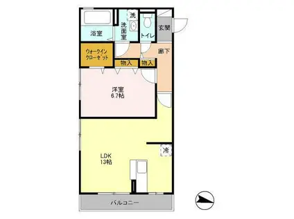 アインスフォーゲル(1LDK/2階)の間取り写真