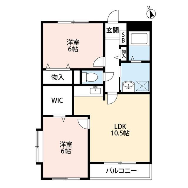 メゾンユウキ・寿(2LDK/2階)の間取り写真