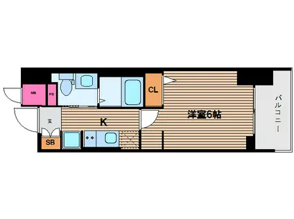 エステムプラザ大手前エヴァース(1K/7階)の間取り写真