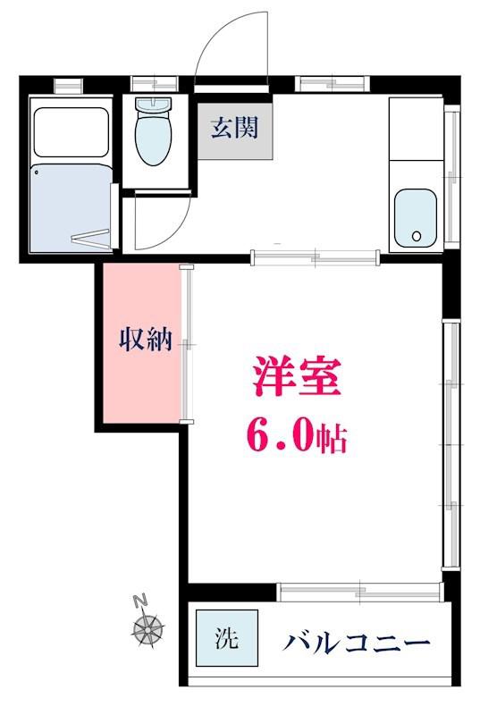 自由が丘CRA(1K/1階)の間取り写真