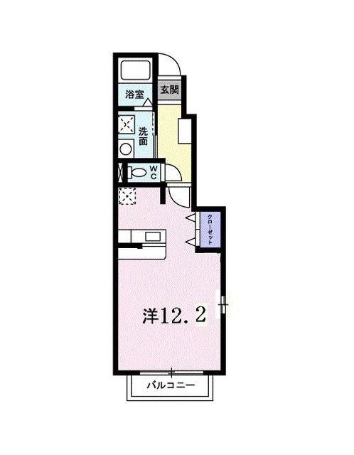 アテスウェイ(ワンルーム/1階)の間取り写真