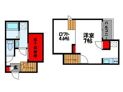 ADC千鳥グランディール(1K/1階)の間取り写真