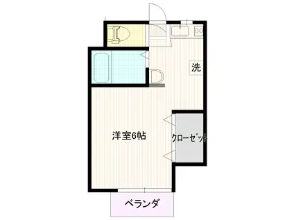 美里ハウス後田(1K/1階)の間取り写真