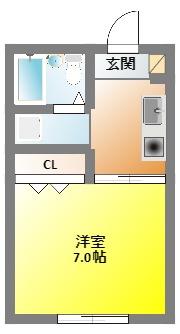 アーバンシティ三島(1K/3階)の間取り写真