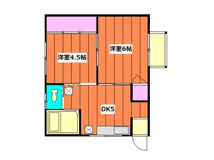 高円寺北3丁目ハイツ(2DK/2階)の間取り写真