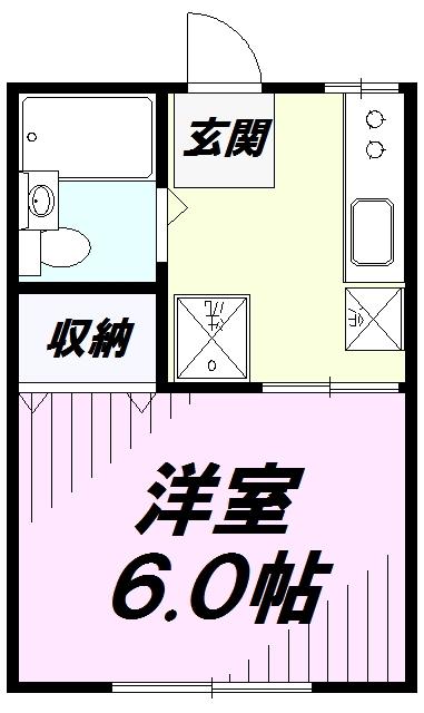 エステートピア富士森・2号棟(1K/2階)の間取り写真