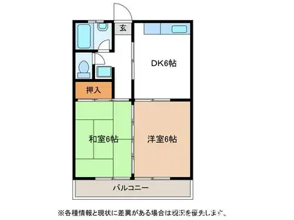 LOTUS(2DK/2階)の間取り写真