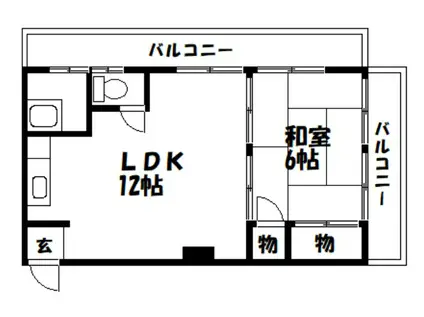 高橋アパート(1LDK/2階)の間取り写真