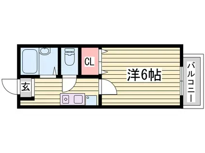 クリエイト太子(1K/1階)の間取り写真