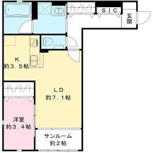 総社 M アネックス(1LDK/2階)の間取り写真