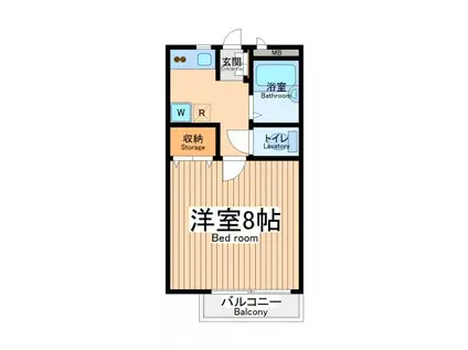 コーポセントポーリア(1K/2階)の間取り写真