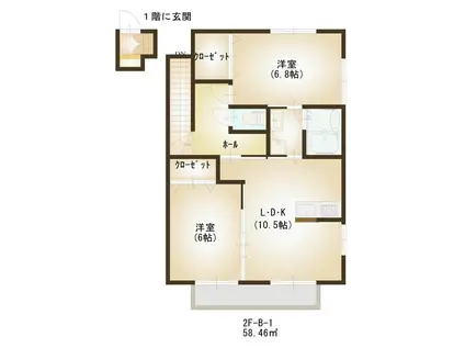 CCR-2012(2LDK/2階)の間取り写真