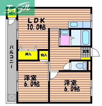 ラ・ルーチェ芳泉(2LDK/3階)の間取り写真