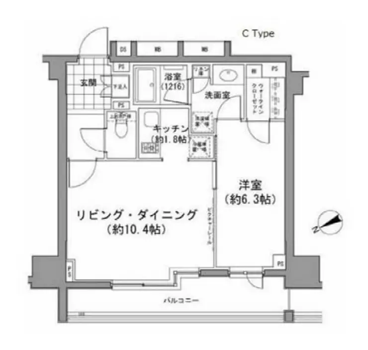 パークハビオ八丁堀 8階階 間取り